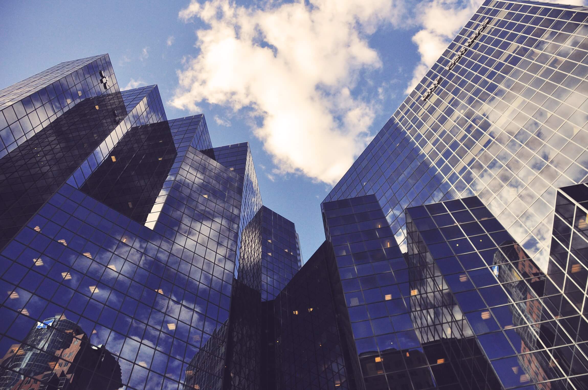 Skyscrapers and blue sky.